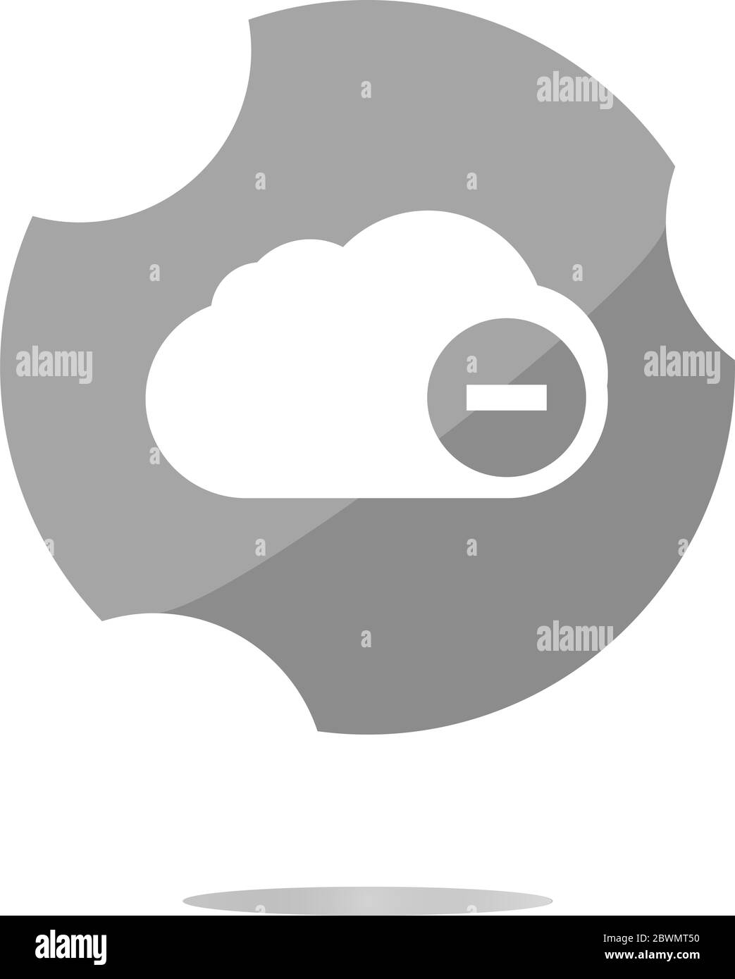 Icona web sulle nuvole con segno meno Foto Stock