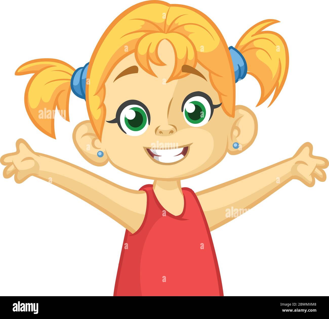 Vettore cartone animato bambina danzare. Illustrazione di bambina con i  capelli biondi Immagine e Vettoriale - Alamy