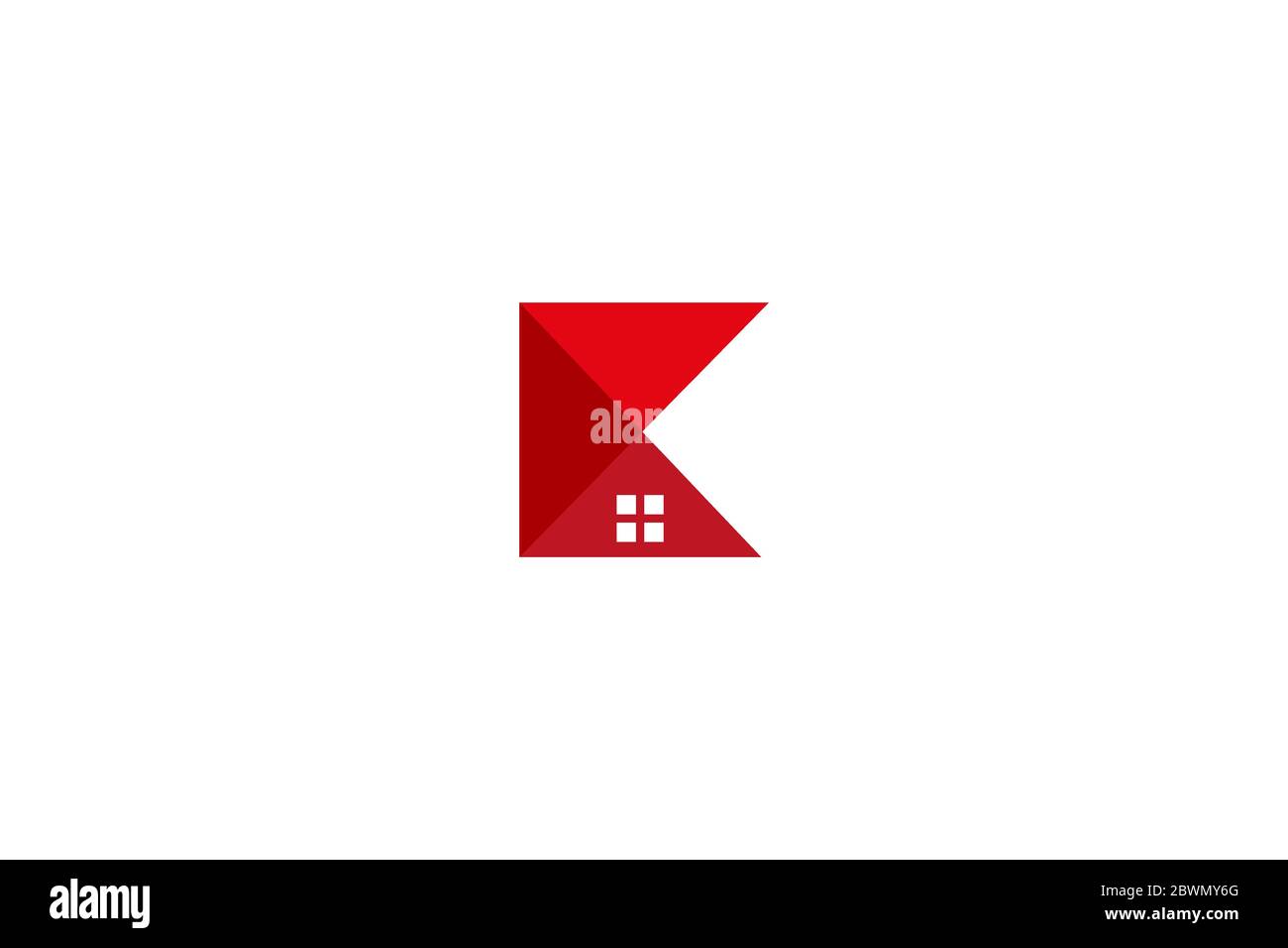 Logo di K home . logo immobiliare con lettera astratta k iniziali . illustrazione vettoriale eps10 Illustrazione Vettoriale