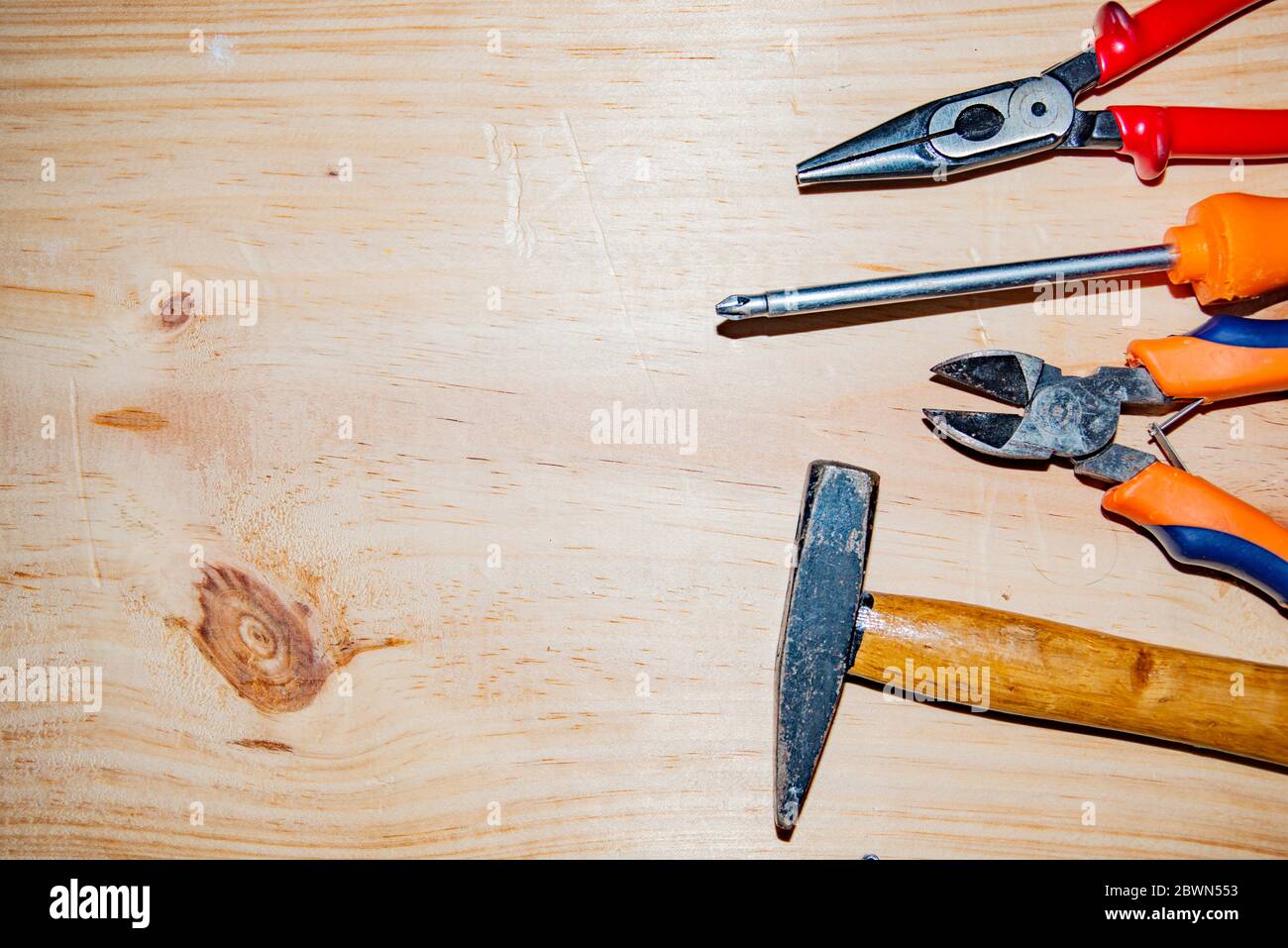 Kit di utensili di lavoro necessari per il fai da te Foto Stock