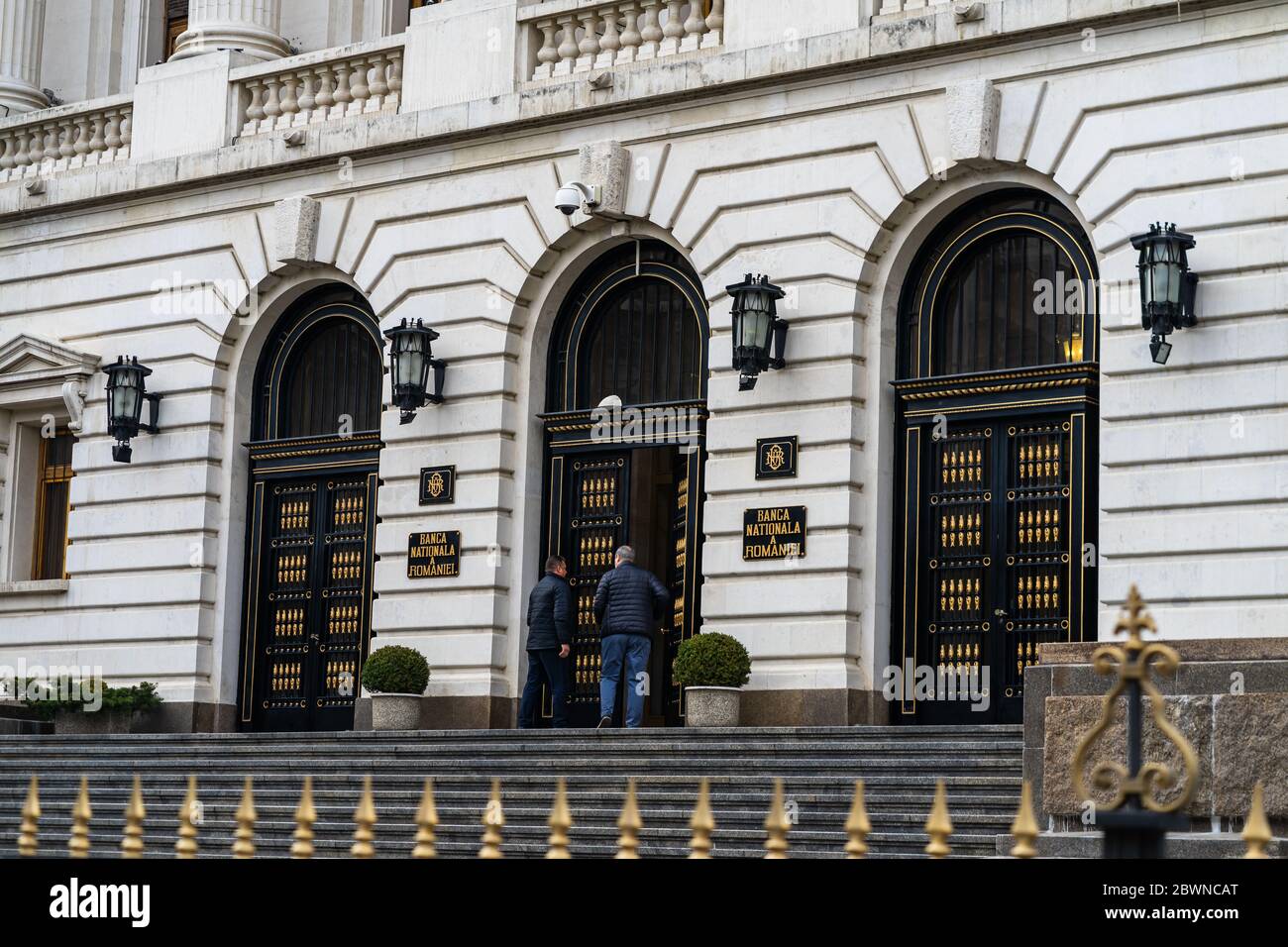 Banca nazionale di Romania (Banca Nationala a Romaniei). BNR è la banca centrale rumena. Sede centrale di BNR a Bucarest, Romania, 2020 Foto Stock