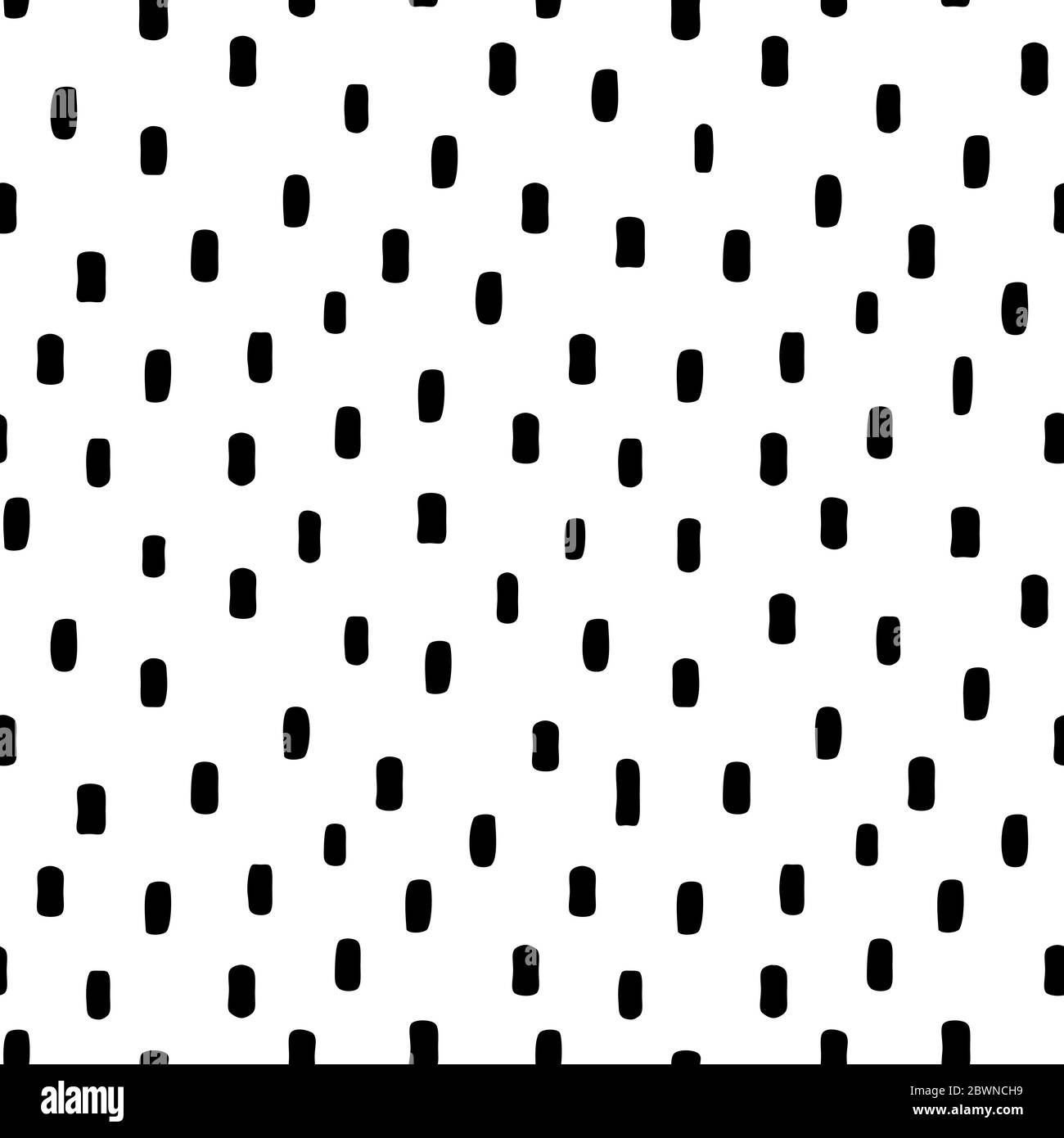 Motivo astratto senza cuciture con macchie nere e macchie su sfondo bianco. Sfondo geometrico. Illustrazione vettoriale. Mosaico con mattoni in shabby. Illustrazione Vettoriale