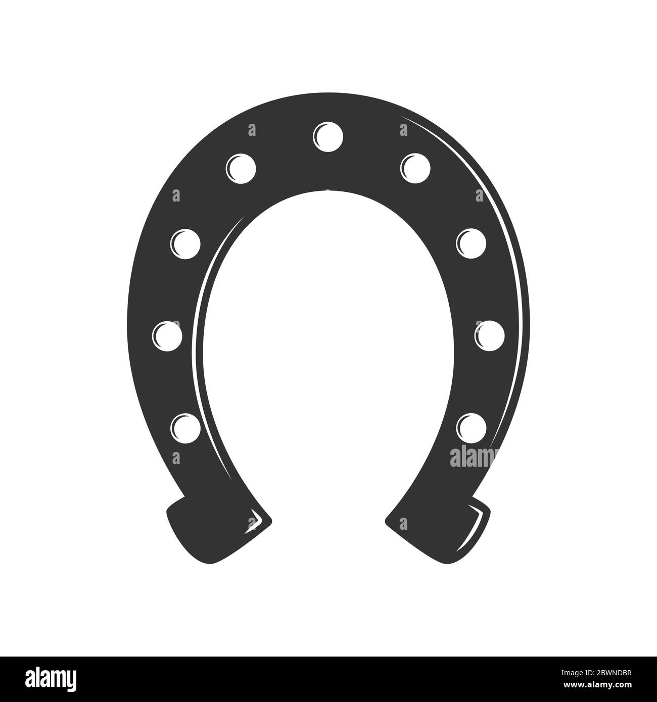 Ferro di cavallo. Semplice illustrazione vettoriale per la progettazione di temi. Stile piatto isolato su sfondo bianco Illustrazione Vettoriale