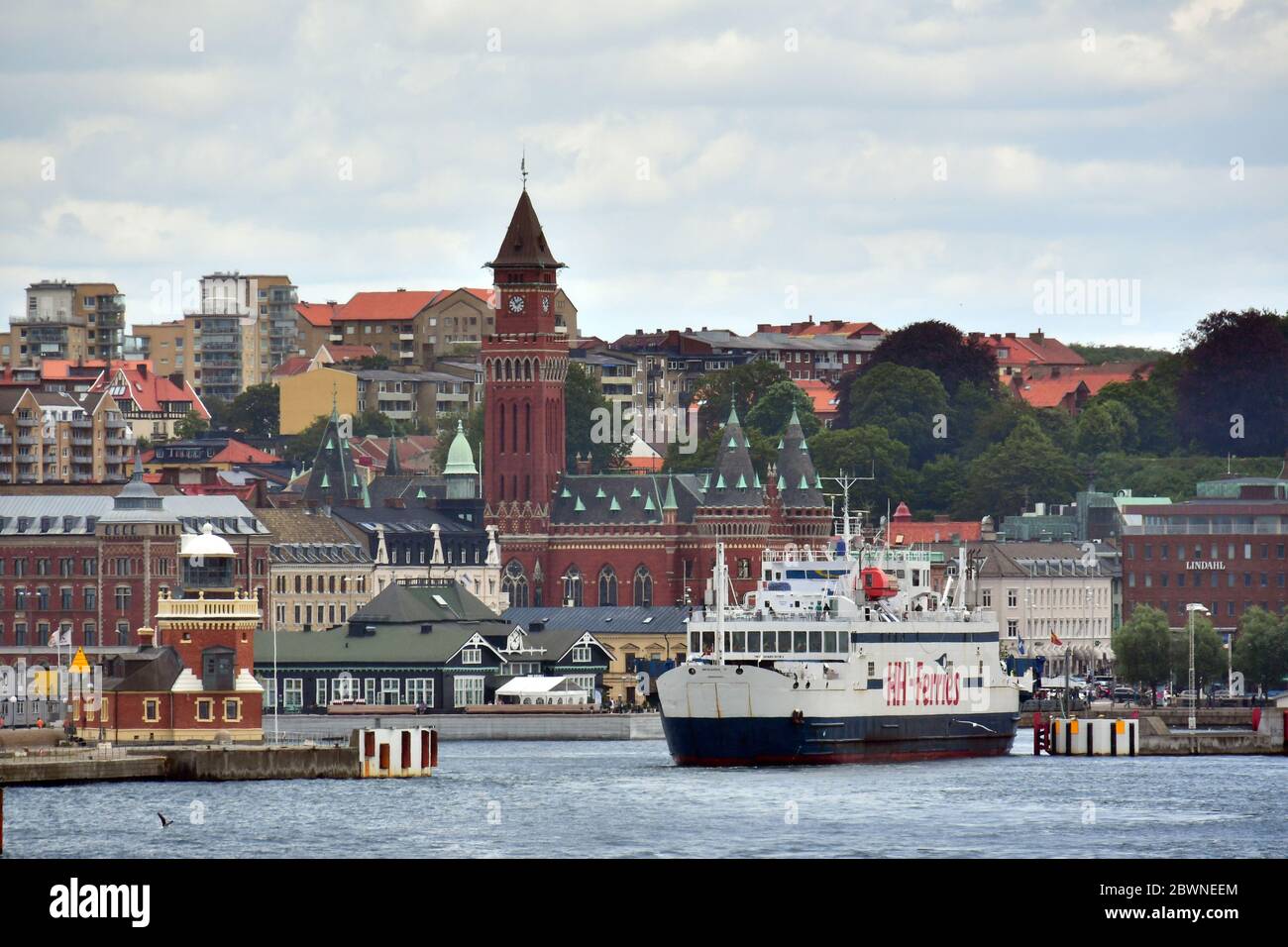 Helsingborg Waterfront, Scania, Svezia, Schweden, Sverige, Svédország, Europa Foto Stock