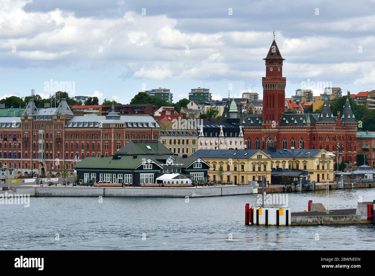 Helsingborg Waterfront, Scania, Svezia, Schweden, Sverige, Svédország, Europa Foto Stock