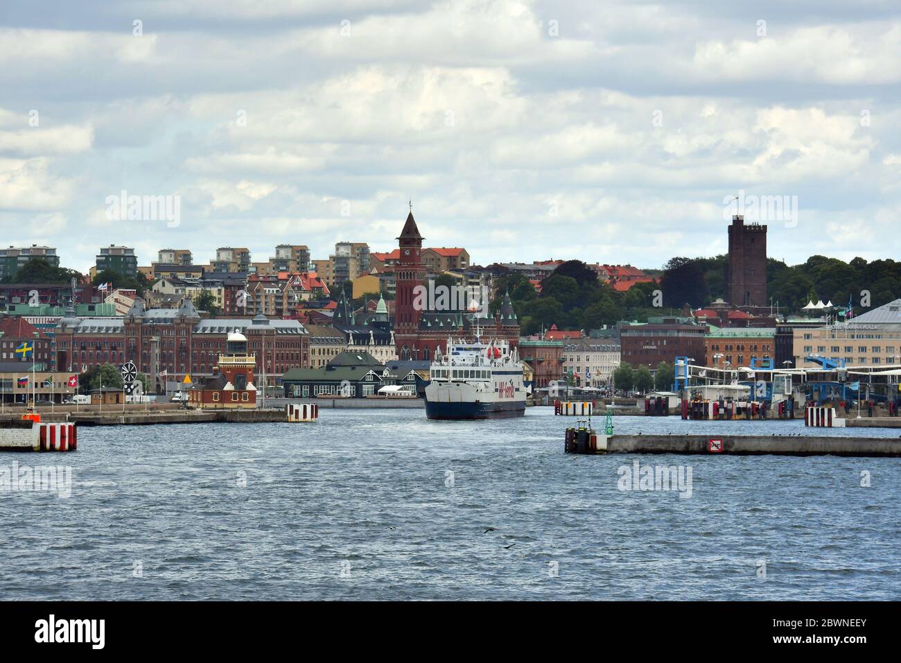 Helsingborg Waterfront, Scania, Svezia, Schweden, Sverige, Svédország, Europa Foto Stock