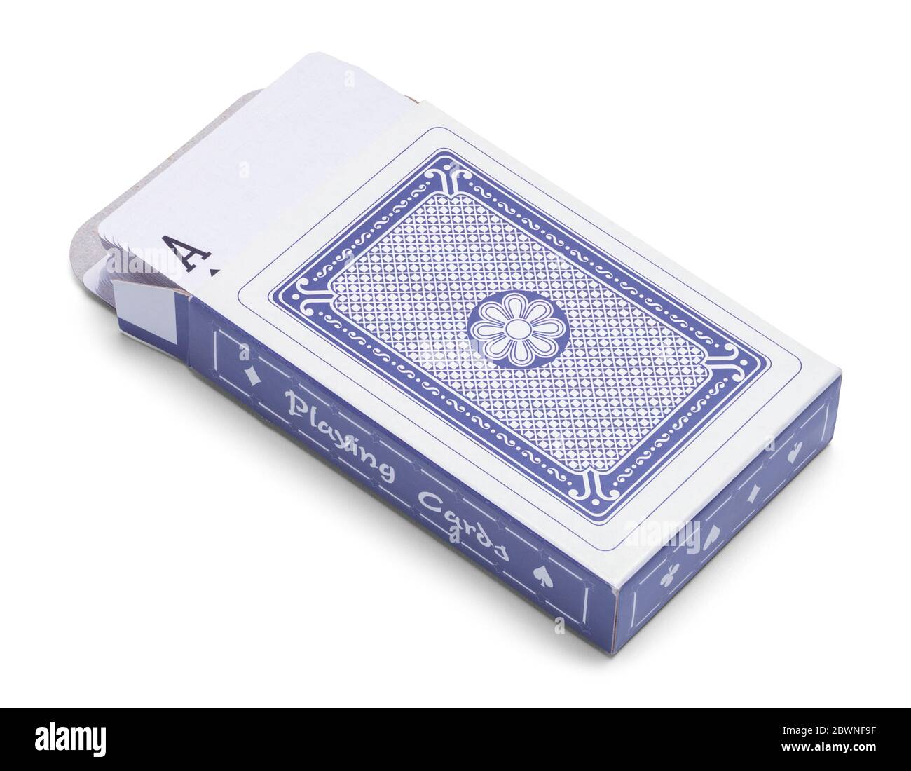 Open Deck of Cards con Ace isolato su bianco. Foto Stock