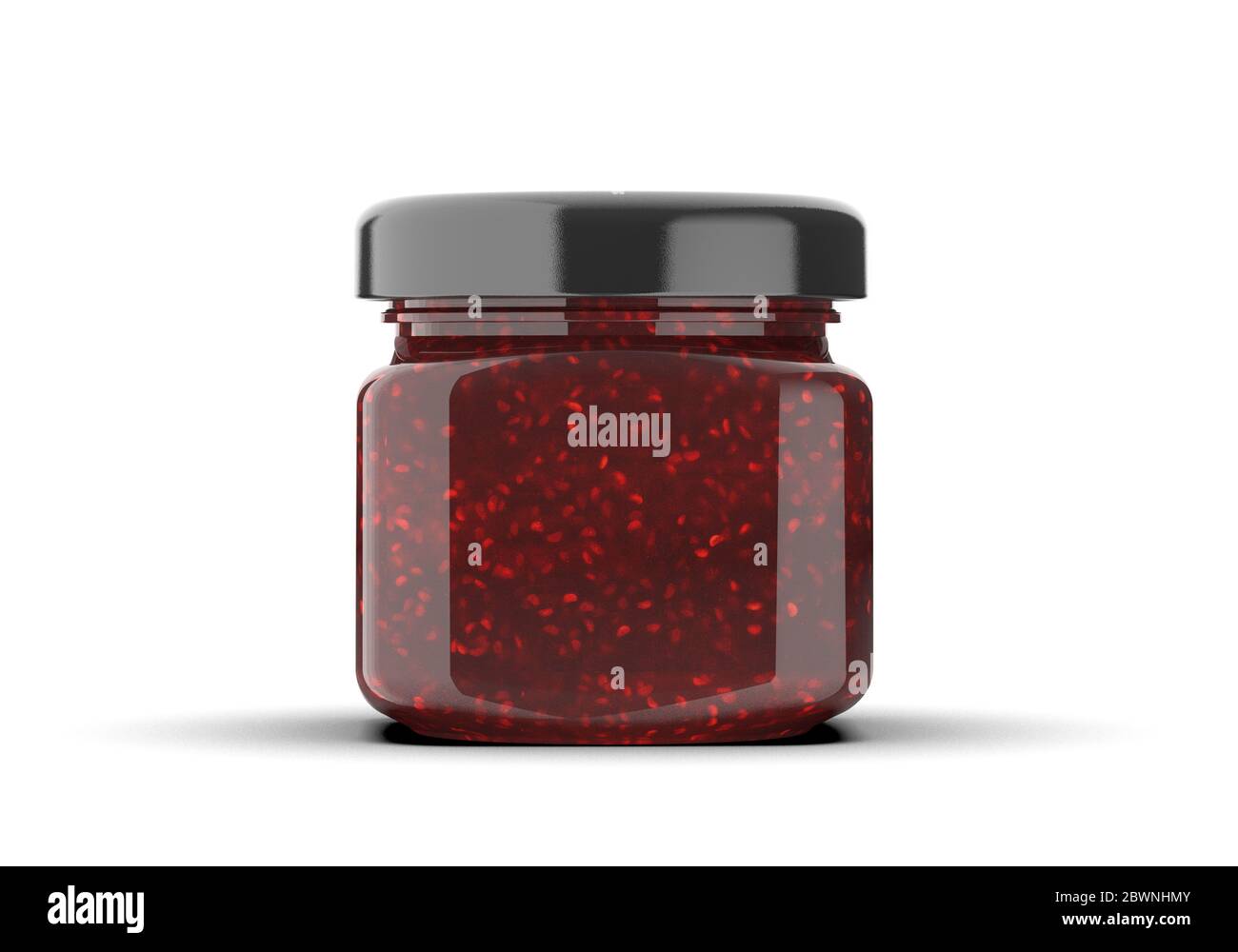 Jar Jam Strawberry Mock Up Foto Stock