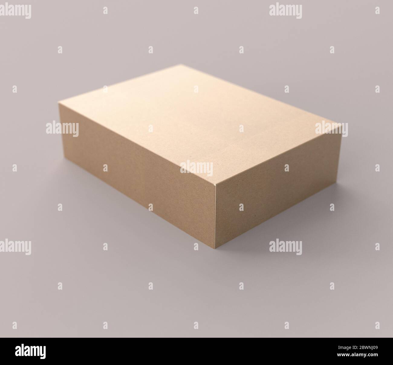 Kraft Box chiuso Mockup isolato Foto Stock