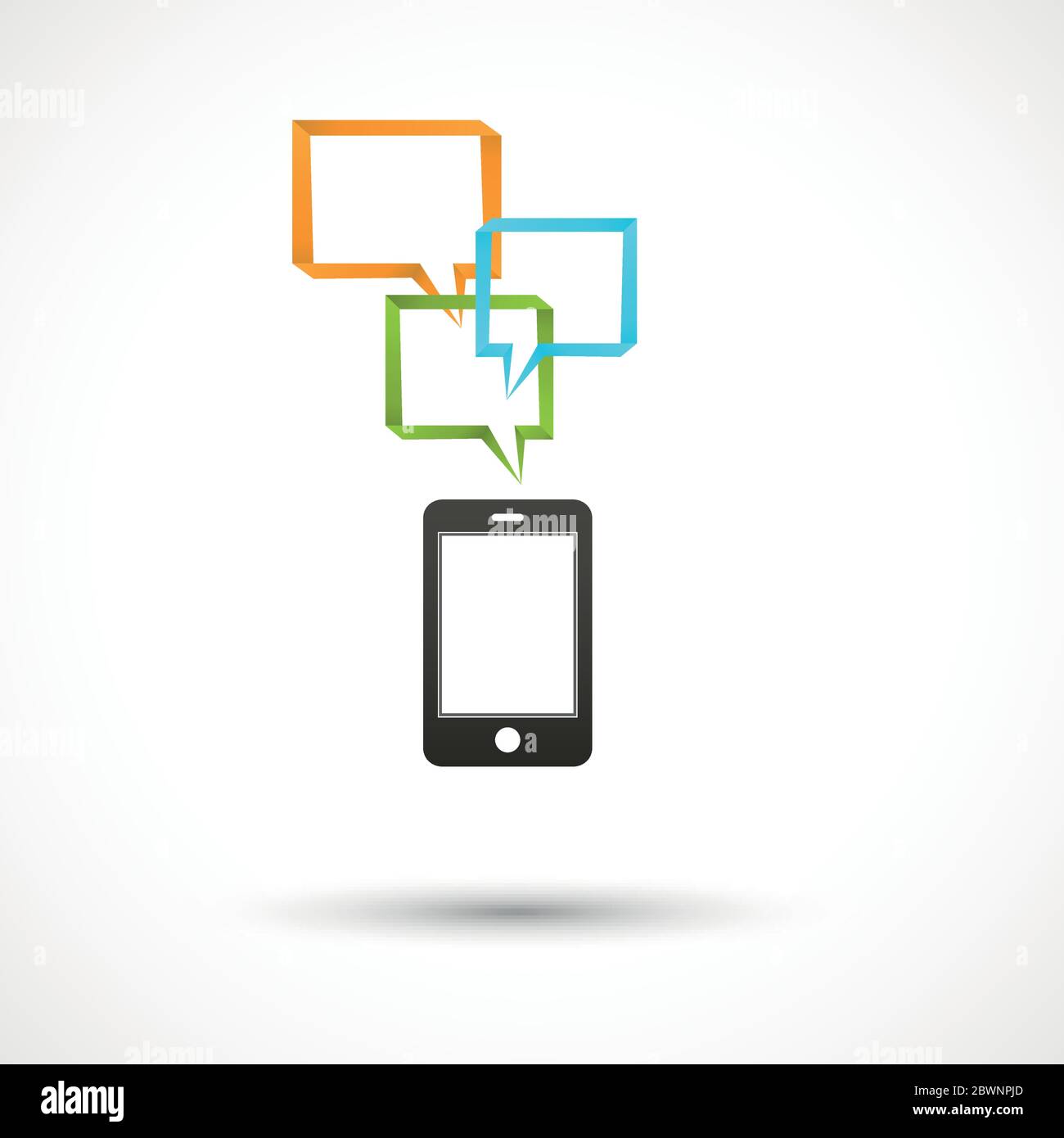 Smartphone Vector nero con icone luminose astratte. Logo colorato Illustrazione Vettoriale