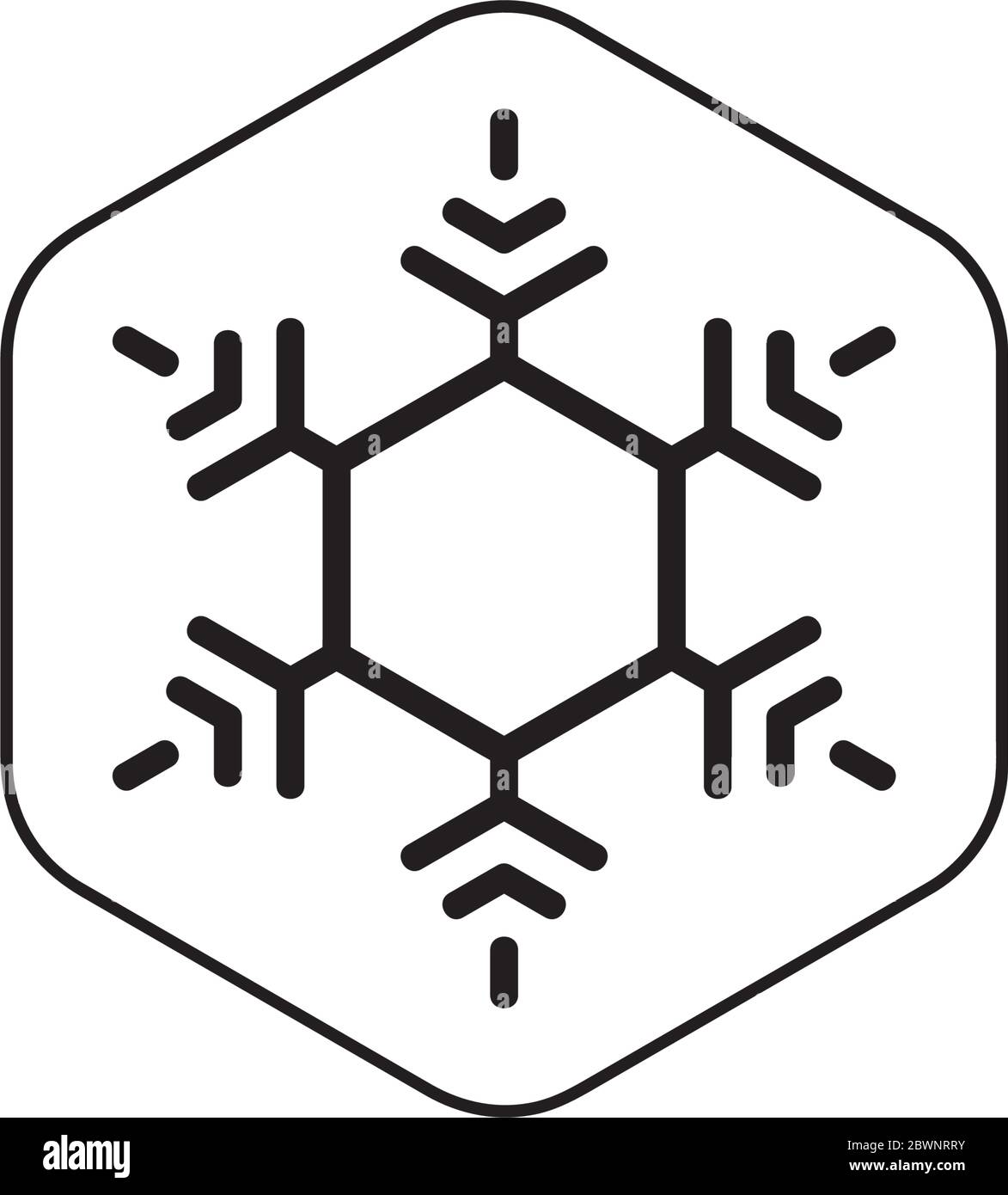 Icona di design con logo semplice con icona astratta di fiocco di neve Illustrazione Vettoriale