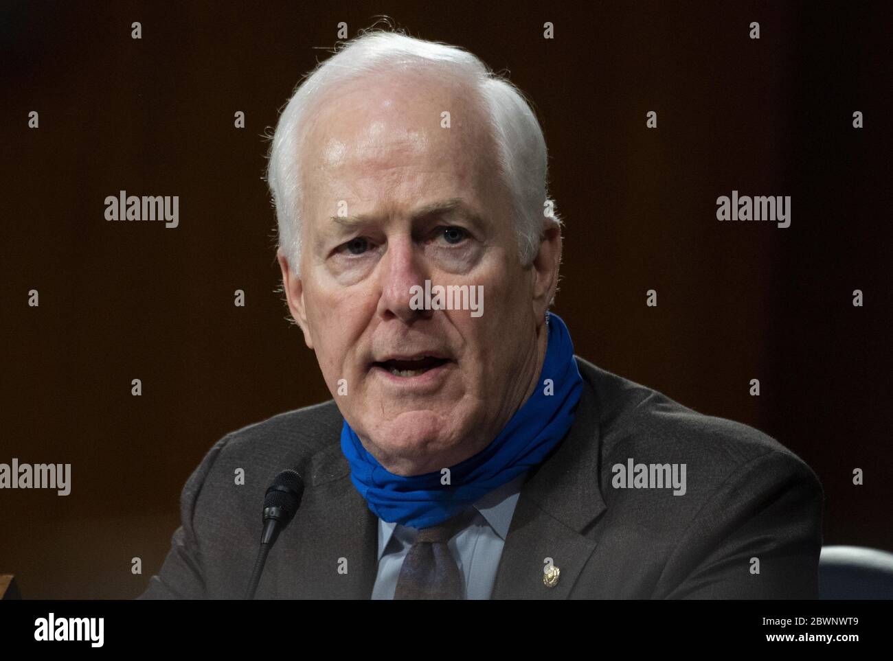 Washington, Stati Uniti. 02 giugno 2020. Il senatore AMERICANO John Cornyn (R-TX) parla durante un'audizione del Comitato finanziario del Senato su 'COVID-19 e oltre: Supervisione del processo di ispezione della produzione di farmaci esteri della FDA' presso il Campidoglio degli Stati Uniti a Washington, DC martedì 2 giugno 2020. Foto in piscina di Andrew Caballero-Reynolds/UPI Credit: UPI/Alamy Live News Foto Stock