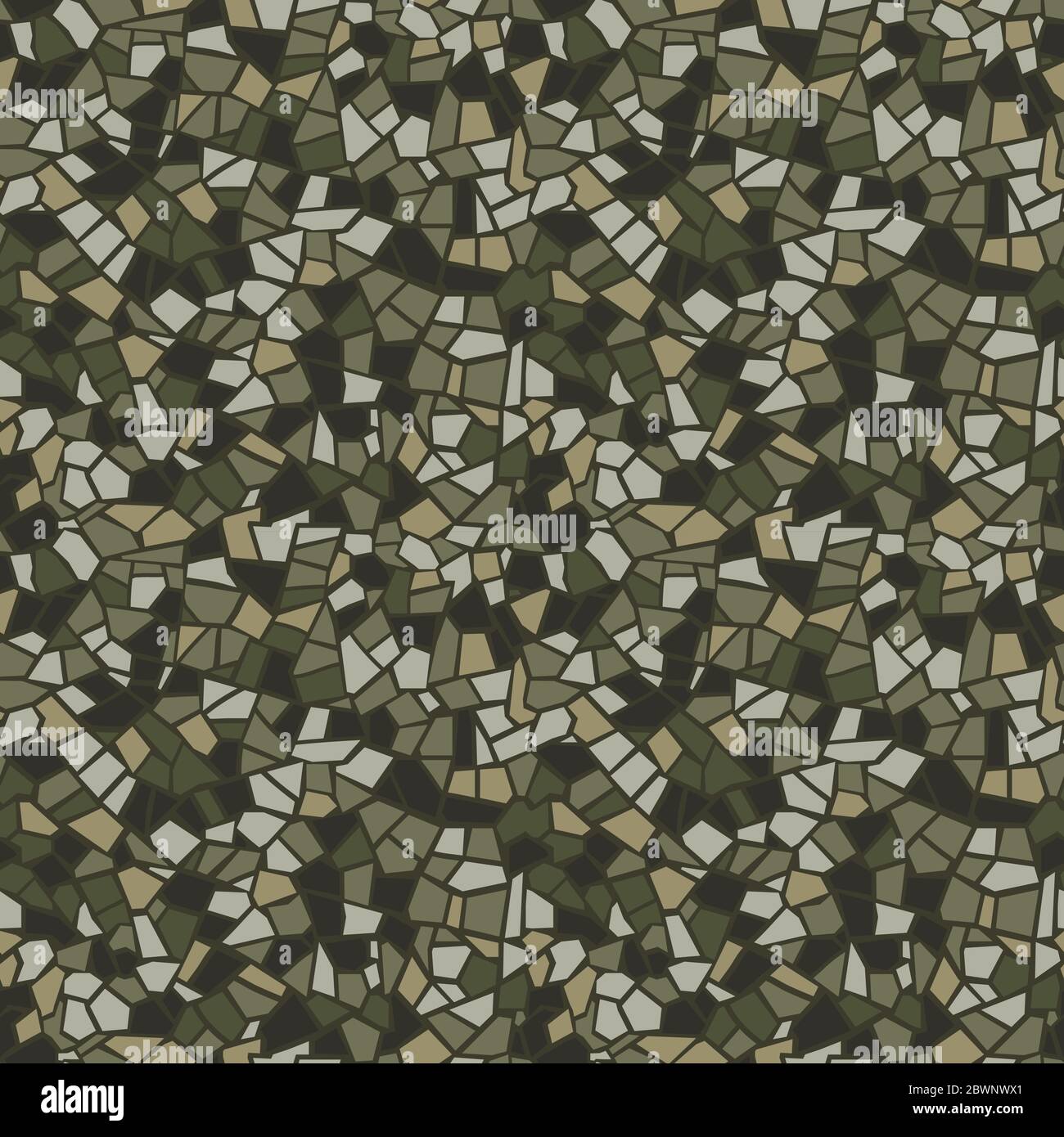 MOSAICO MILITARE MOTIVO SENZA GIUNTURE. Modello vettoriale astratto. Mosaico di colore esercito. Illustrazione Vettoriale