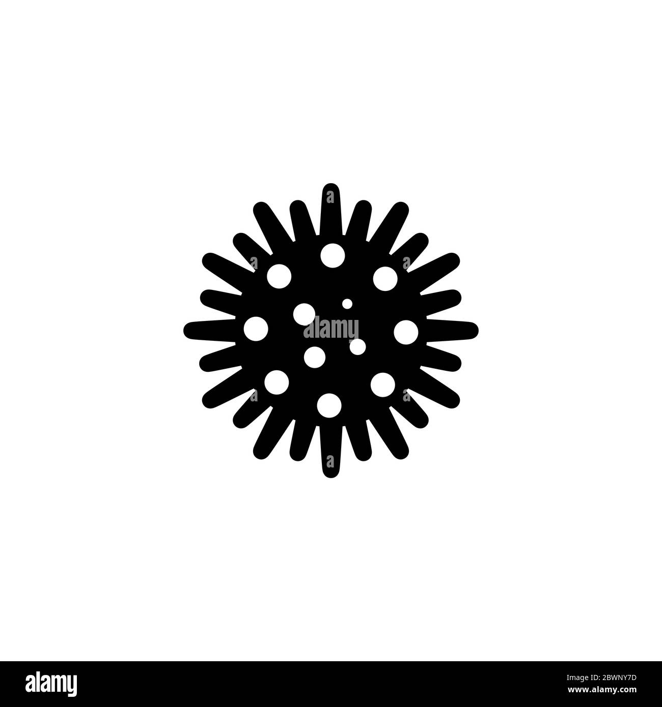 Concetto di progettazione del logo grafico corona Virus, icona vettoriale, isolato su sfondo bianco. Illustrazione Vettoriale