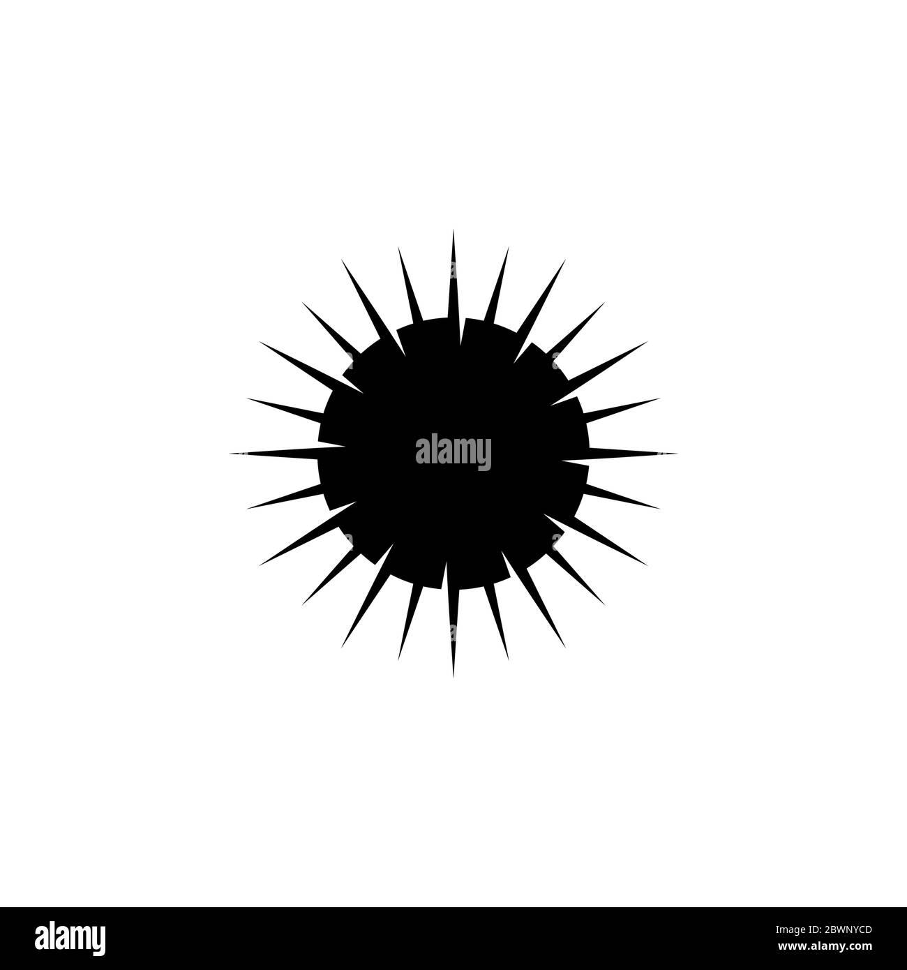 Concetto di progettazione del logo grafico corona Virus, icona vettoriale, isolato su sfondo bianco. Illustrazione Vettoriale