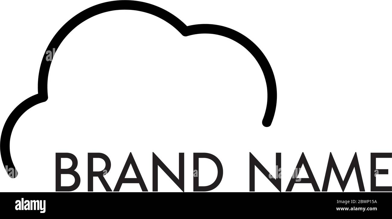 Semplice concetto di progettazione con logo con icona Cloud Illustrazione Vettoriale