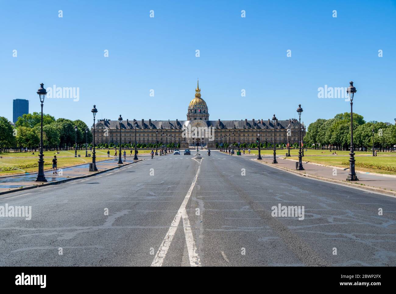 Esplanade des Invalides e Hotel des invalides - Parigi, Francia Foto Stock