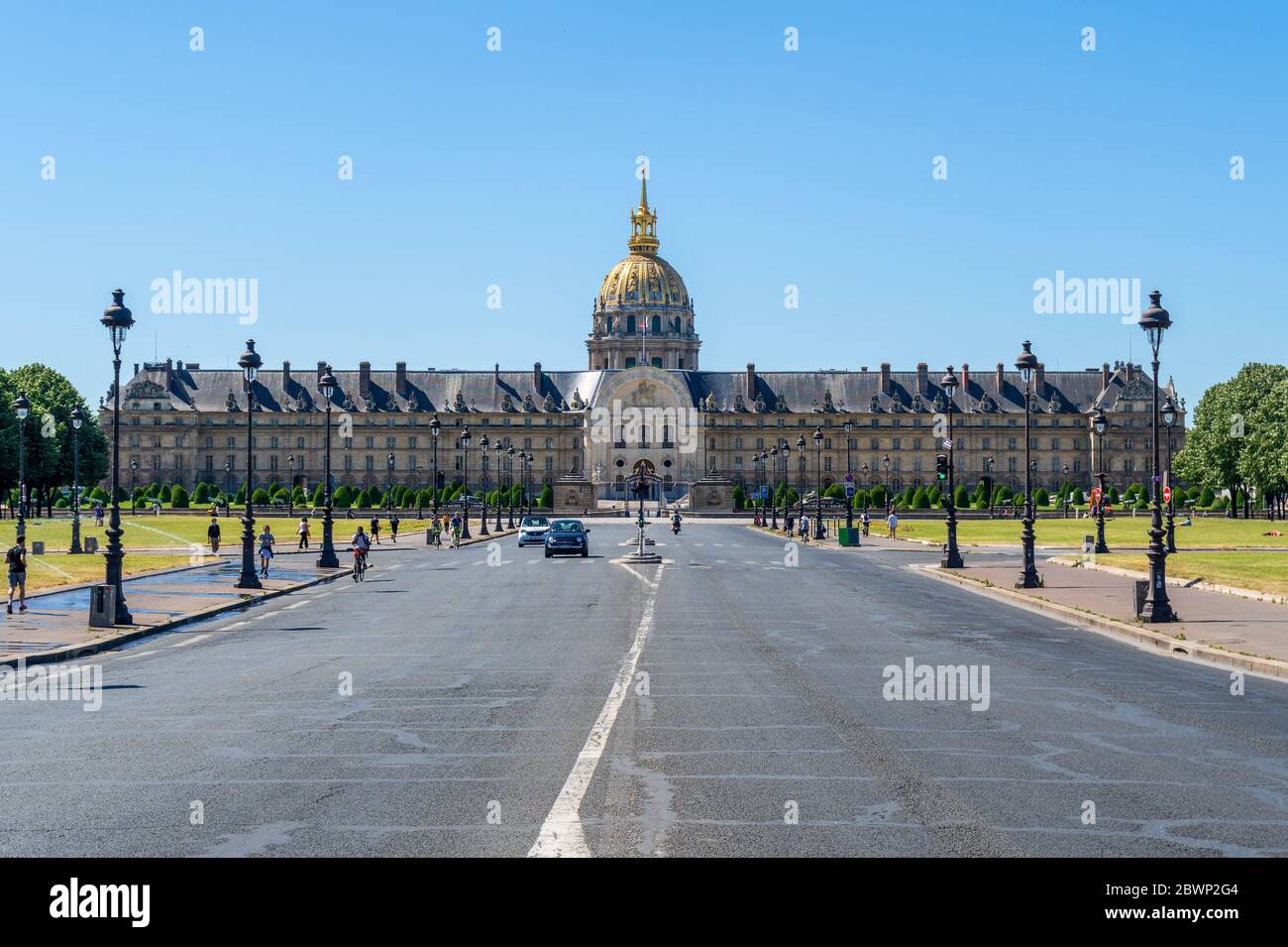 Esplanade des Invalides e Hotel des invalides - Parigi, Francia Foto Stock