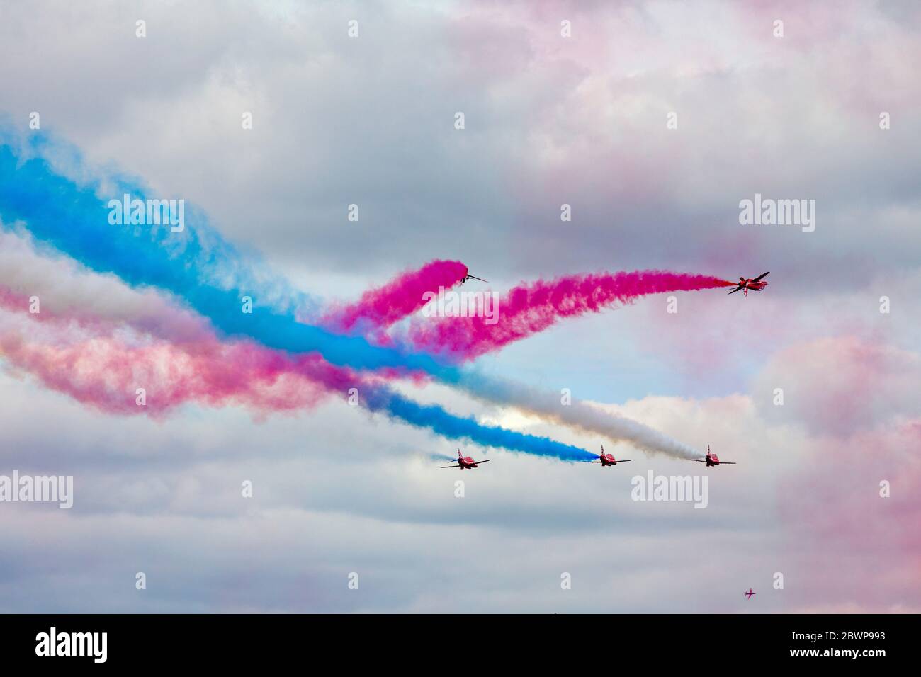 Le frecce rosse battenti a Biggin Hill Airshow di Foto Stock