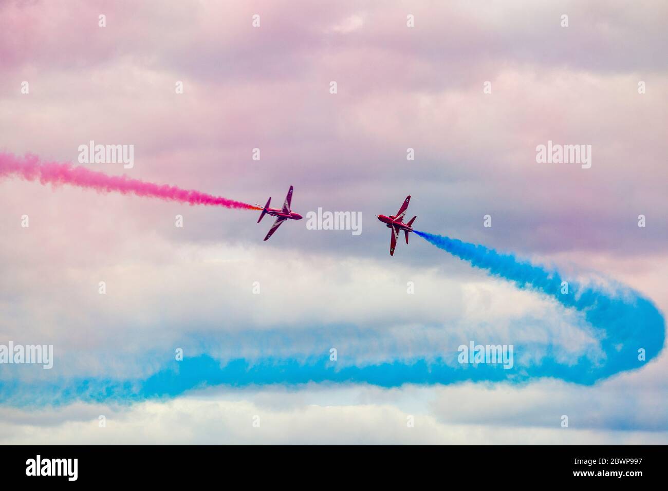 Le frecce rosse battenti a Biggin Hill Airshow di Foto Stock