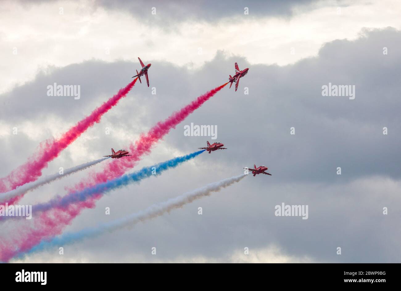 Le frecce rosse battenti a Biggin Hill Airshow di Foto Stock