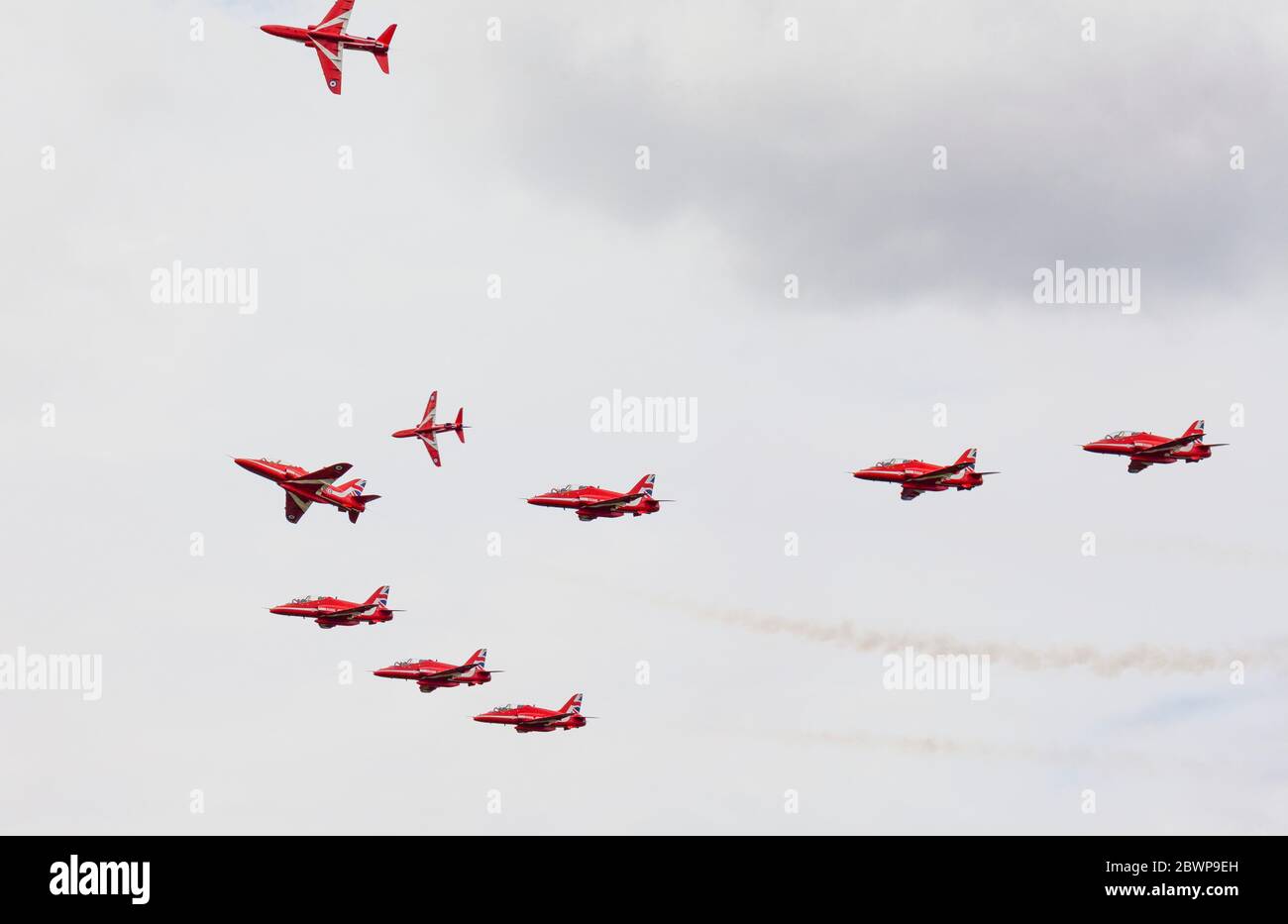 Le frecce rosse battenti a Biggin Hill Airshow di Foto Stock