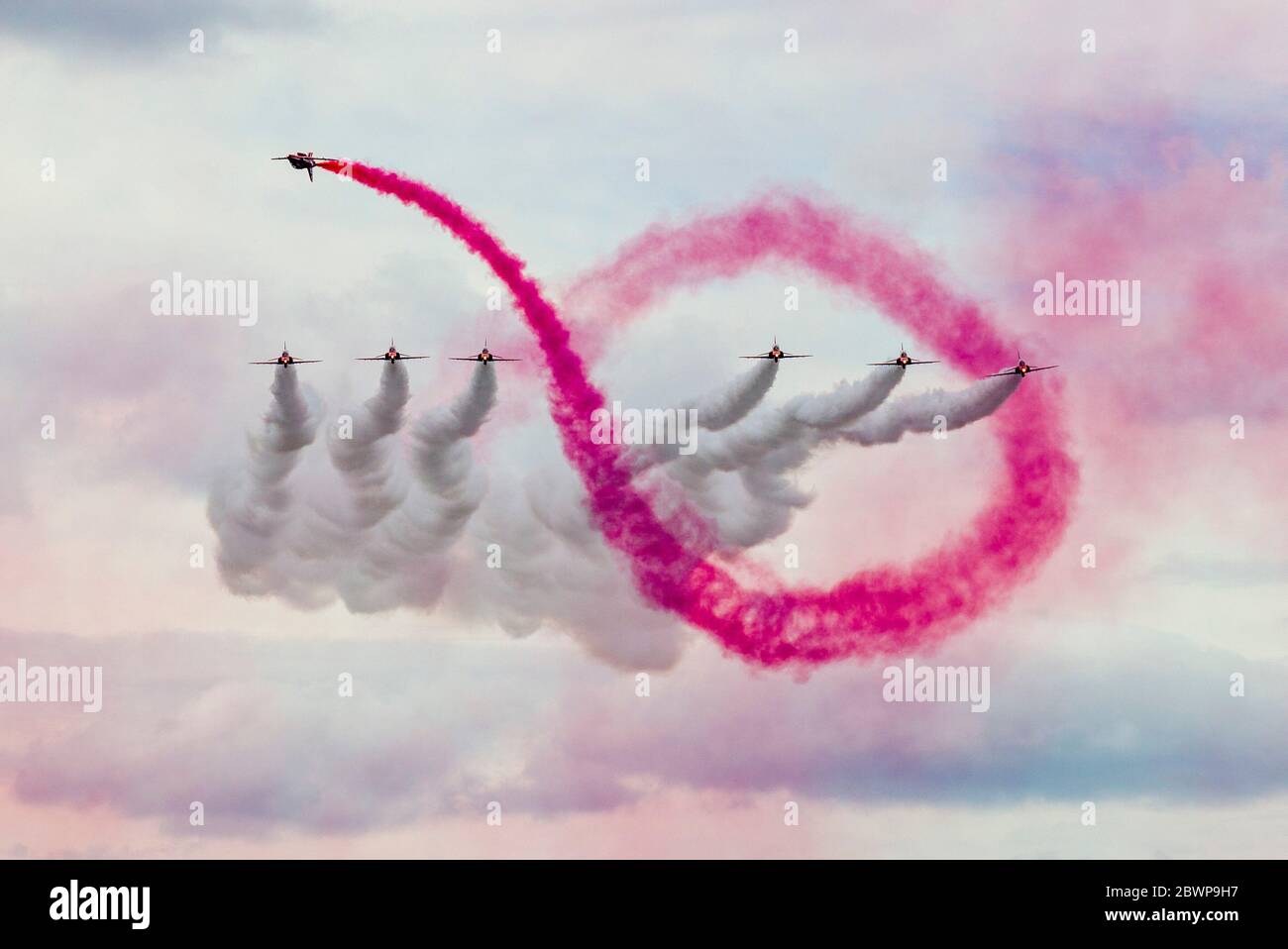 Le frecce rosse battenti a Biggin Hill Airshow di Foto Stock