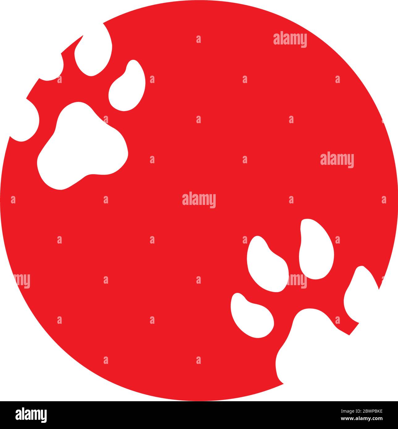 Design semplice e pulito con logo con logo a impronta di cane Illustrazione Vettoriale