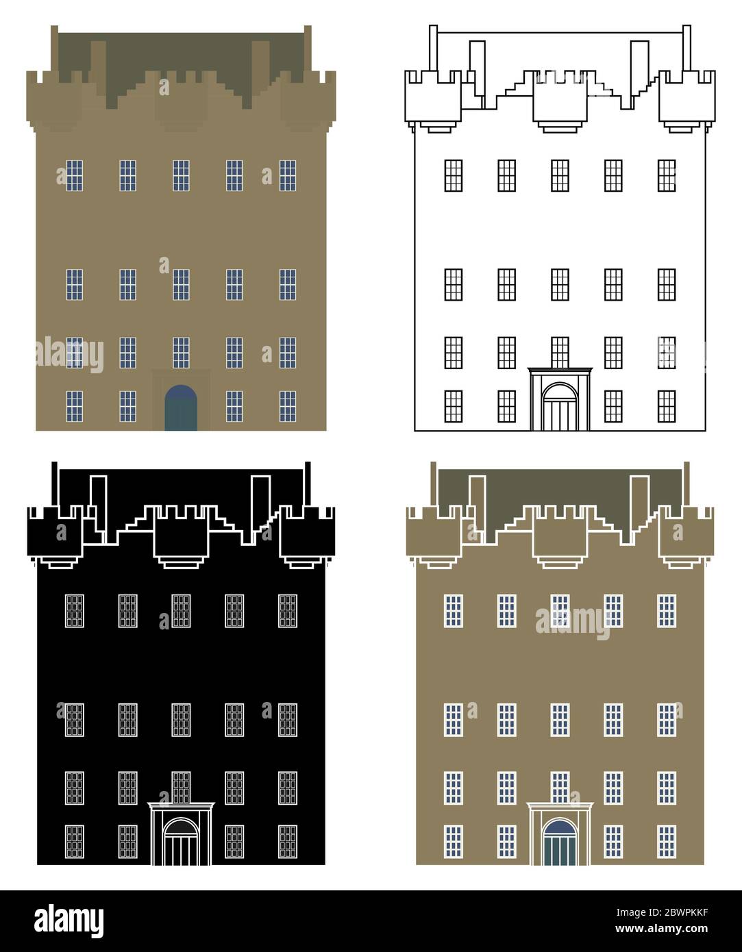 Torre Alloa vista frontale Illustrazione Vettoriale