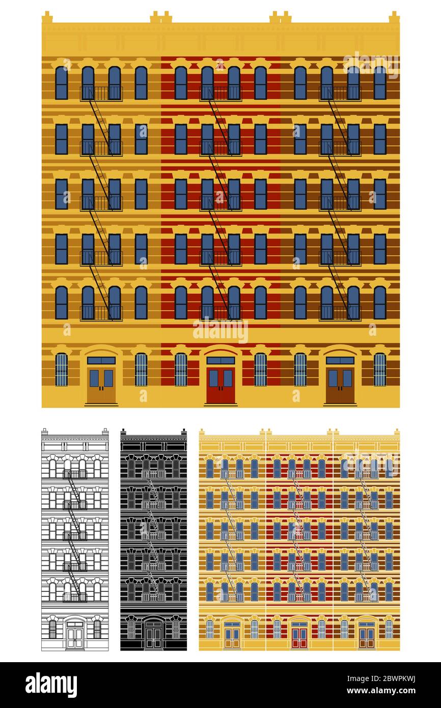 Affittamenti laterali inferiori orientali in vista frontale Illustrazione Vettoriale