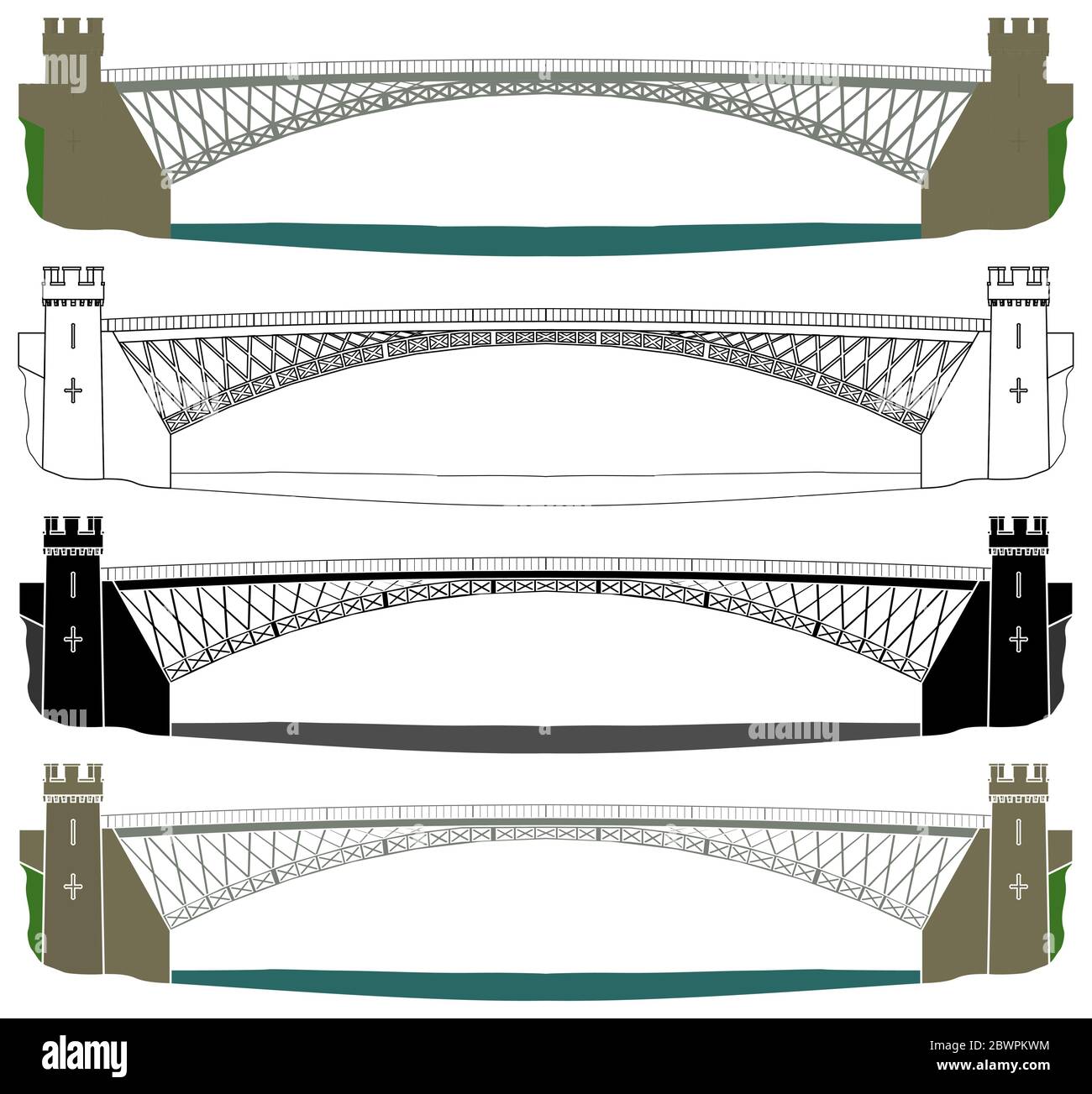 Ponte Craigellachie in vista frontale Illustrazione Vettoriale