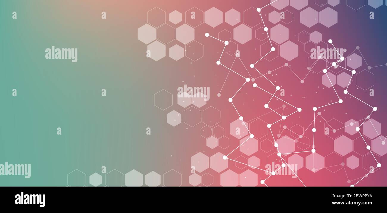 Astratto colorato bokeh struttura di sfondo chiaro per la scienza o sfondo medico ingegneria genetica e manipolazione genica. Innovazione tecnologica Illustrazione Vettoriale