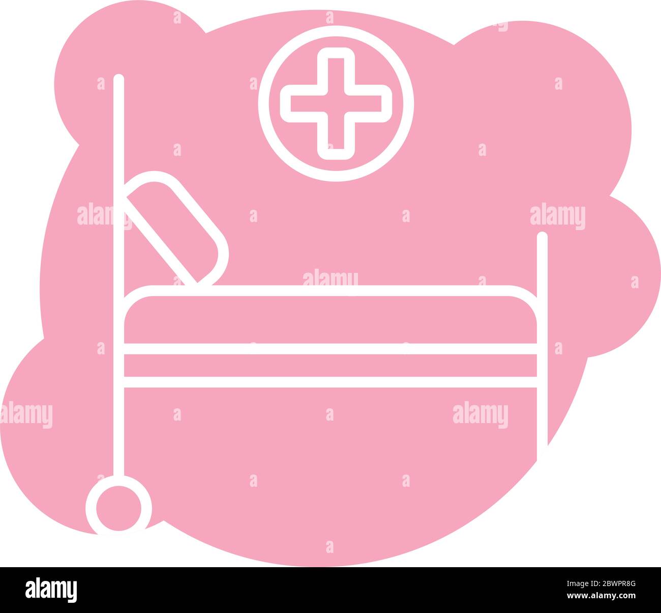 icona stile blocco barella medico Illustrazione Vettoriale