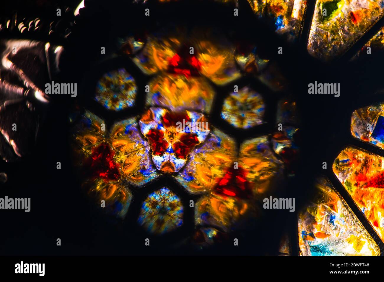 Modello di Kaleidoscopio, sfondo astratto, vista reale Foto Stock