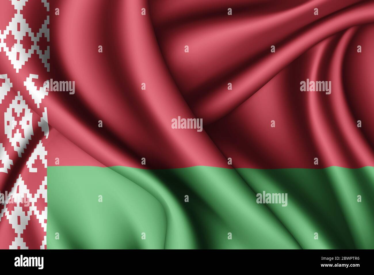 rendering 3d con bandiera di seta ondulata della Bielorussia Foto Stock