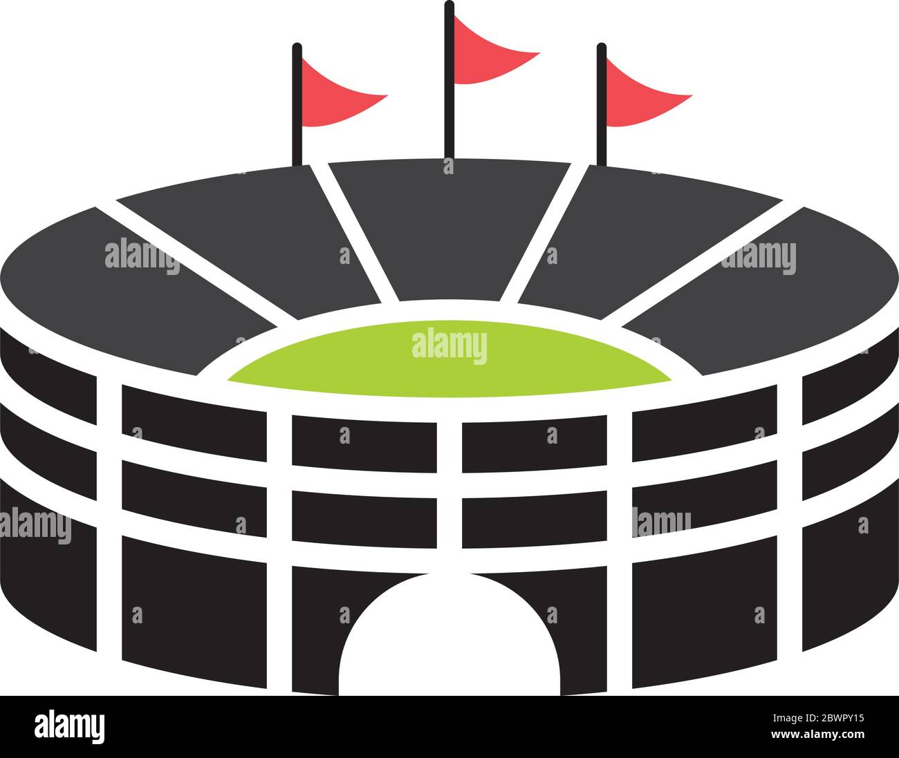 Modello grafico di design dello stadio isolato dal vettore Illustrazione Vettoriale