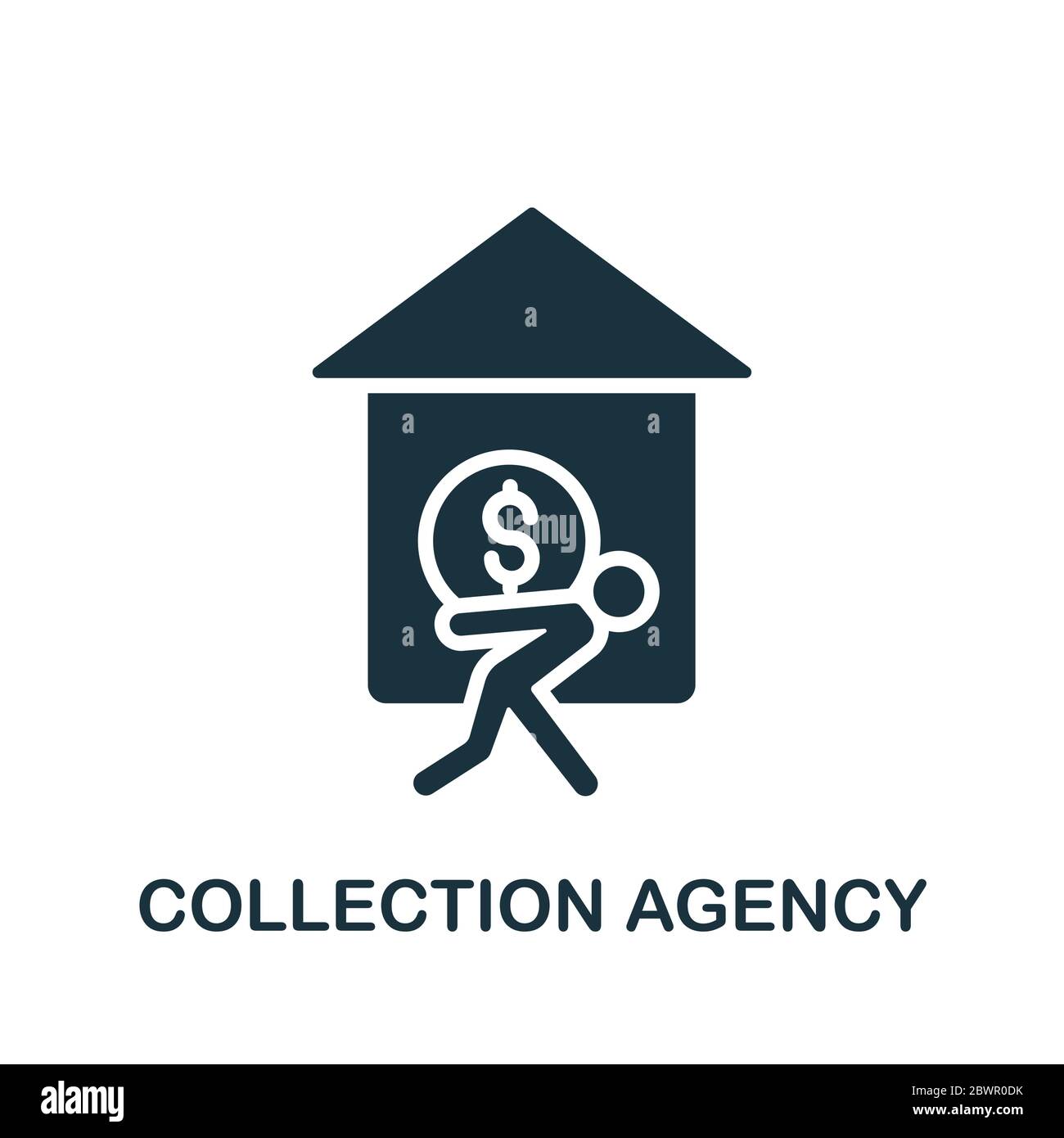 Icona Agenzia di raccolta. Semplice elemento della raccolta bancaria. Creative Collection Agency icona per web design, modelli, infografiche e altro ancora Illustrazione Vettoriale
