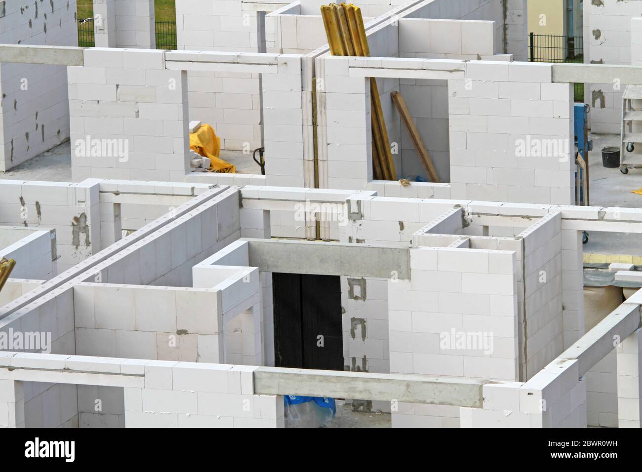 costruzione di conchiglie di edifici residenziali Foto Stock
