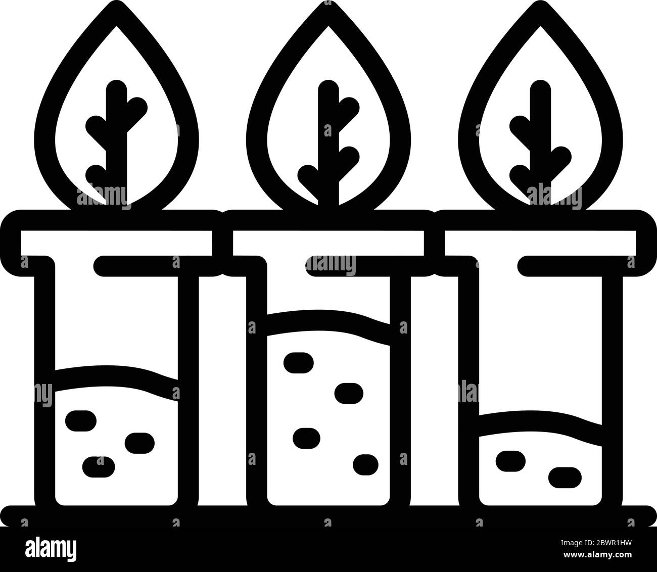 Icona pianta in provetta, stile contorno Illustrazione Vettoriale