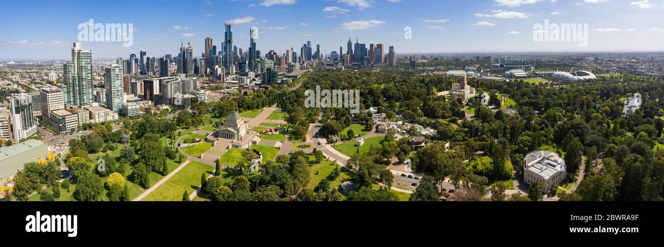 Melbourne Australia 4 Febbraio 2020 : immagine panoramica aerea della città di Melbourne Foto Stock