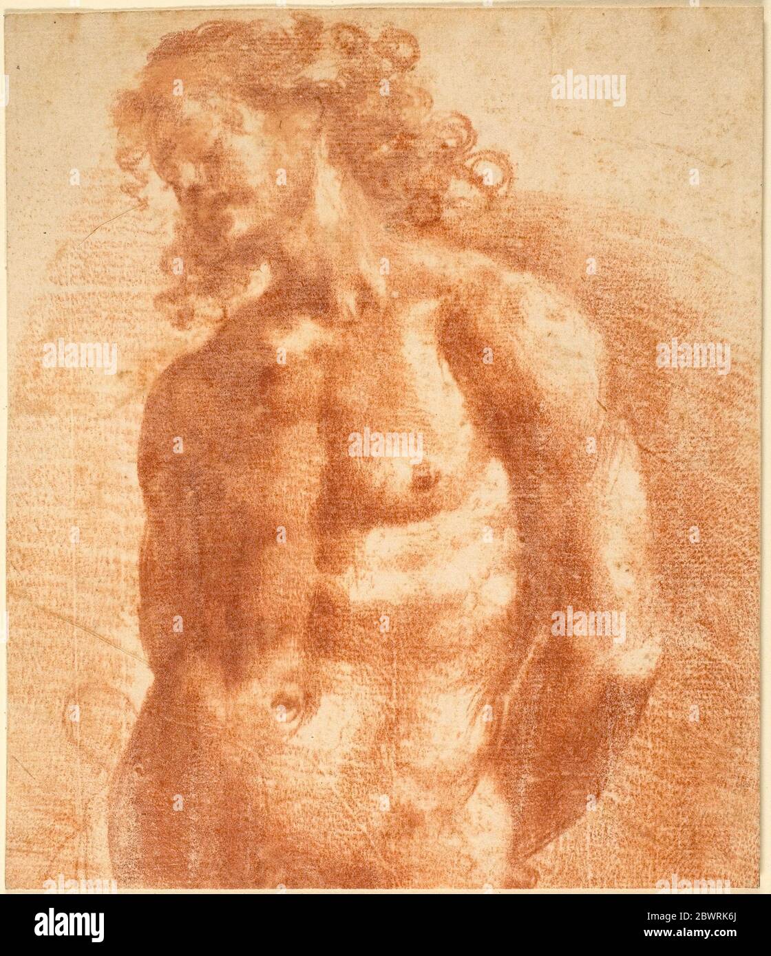 Autore: Jacopo Confortini. San Sebastiano - forse Jacopo Confortini (italiano, 1602-1672) forse Giovanni Mannozzi (italiano, 1592-1636). Rosso Foto Stock