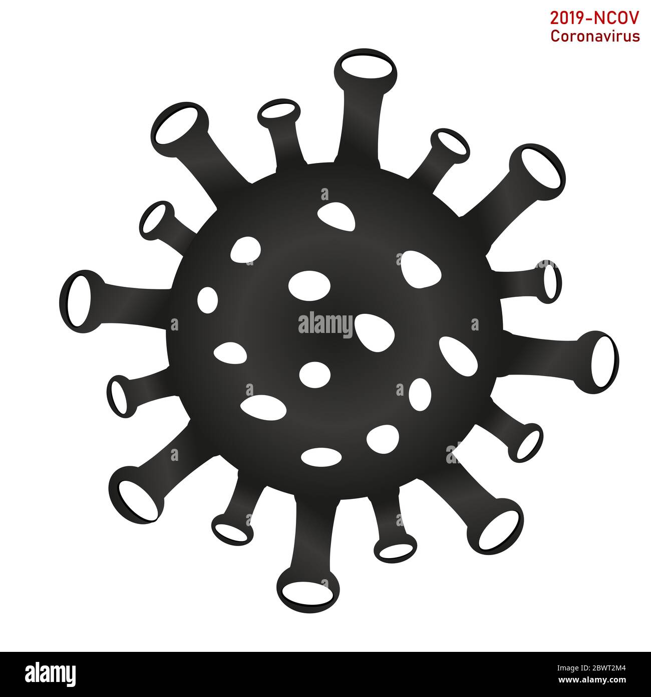 Covid-19 nuovi batteri di Coronavirus. Icona delle cellule dei batteri del coronavirus. Covid-2019. Nessuna infezione e Stop concetti di Coronavirus. Pericoloso Coronavirus Cel Foto Stock