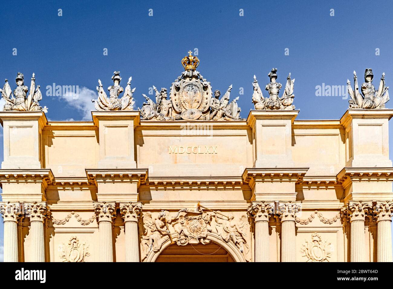 La Porta di Brandeburgo di Potsdam, Germania Foto Stock