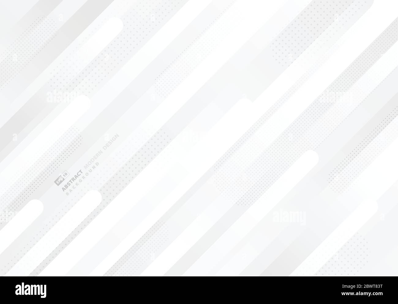 Pattern astratto di linee bianche e grigie con sfondo di decorazione a mezzitoni. Da utilizzare per annunci, poster, grafica, modello di disegno, stampa. Illustrazione Vettoriale