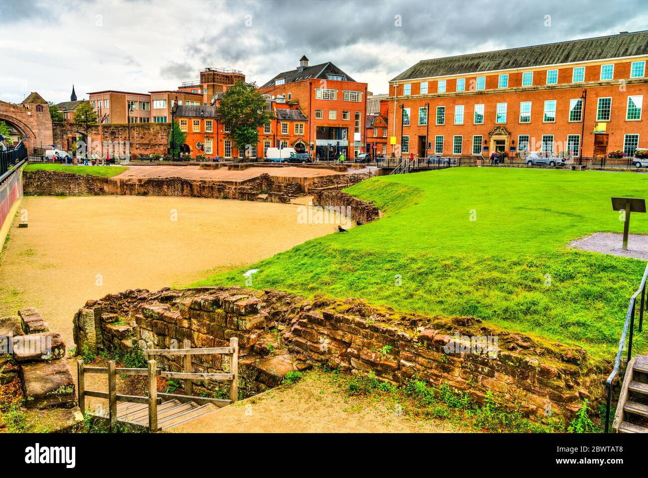 Anfiteatro romano a Chester - Cheshire, Inghilterra Foto Stock