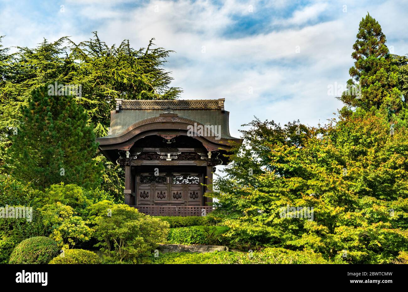 Padiglione giapponese al Kew Botanic Gardens di Londra Foto Stock