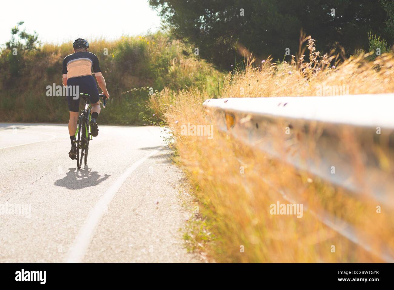 Motociclista professionista in azione Foto Stock