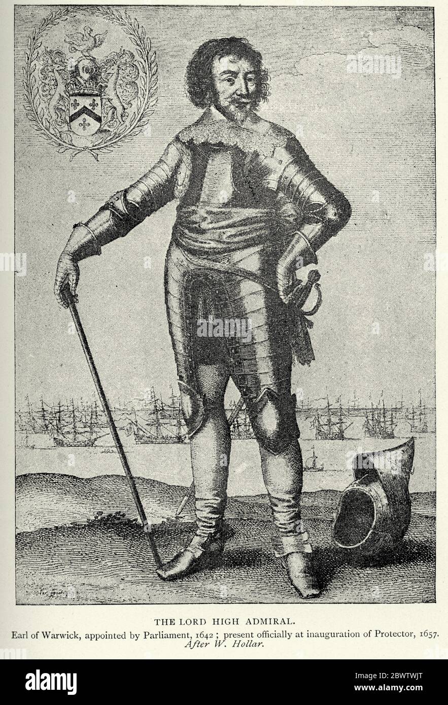 Signore Alto Ammiraglio, conte di Warwick nominato dal Parlamento 1642 Foto Stock