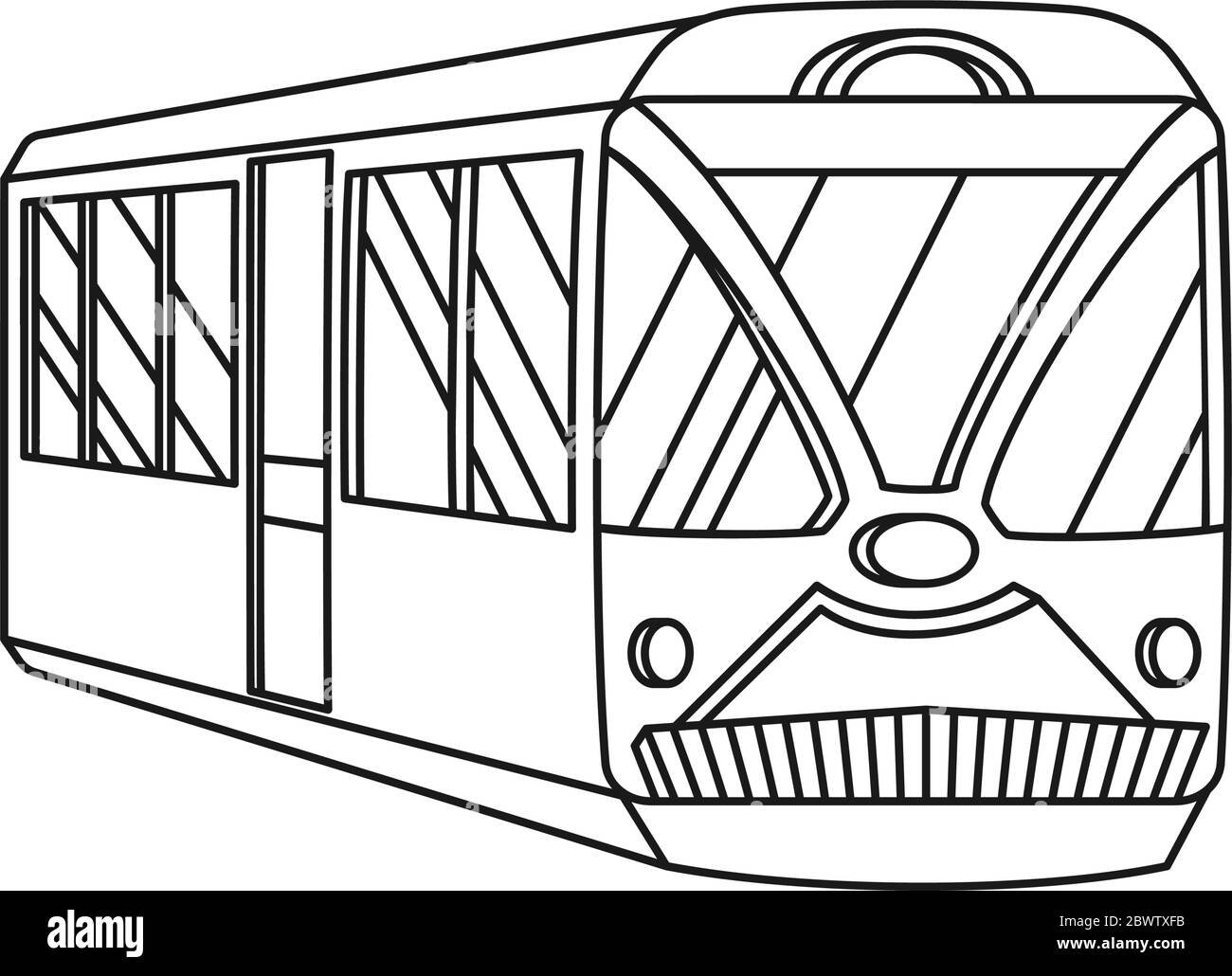 Carrello line art bianco e nero Illustrazione Vettoriale