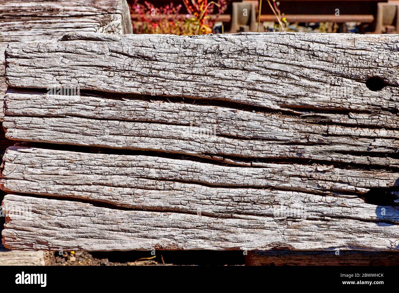 Old Weathered Wood nei Docks a Bristol, Inghilterra Regno Unito Foto Stock